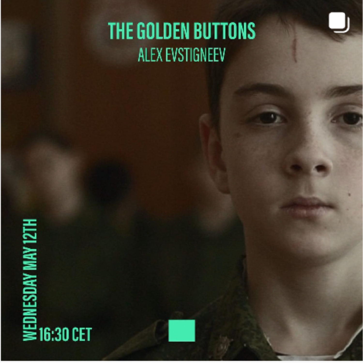 The Golden Buttons by Alex Evstigneev — screening announcement graphic